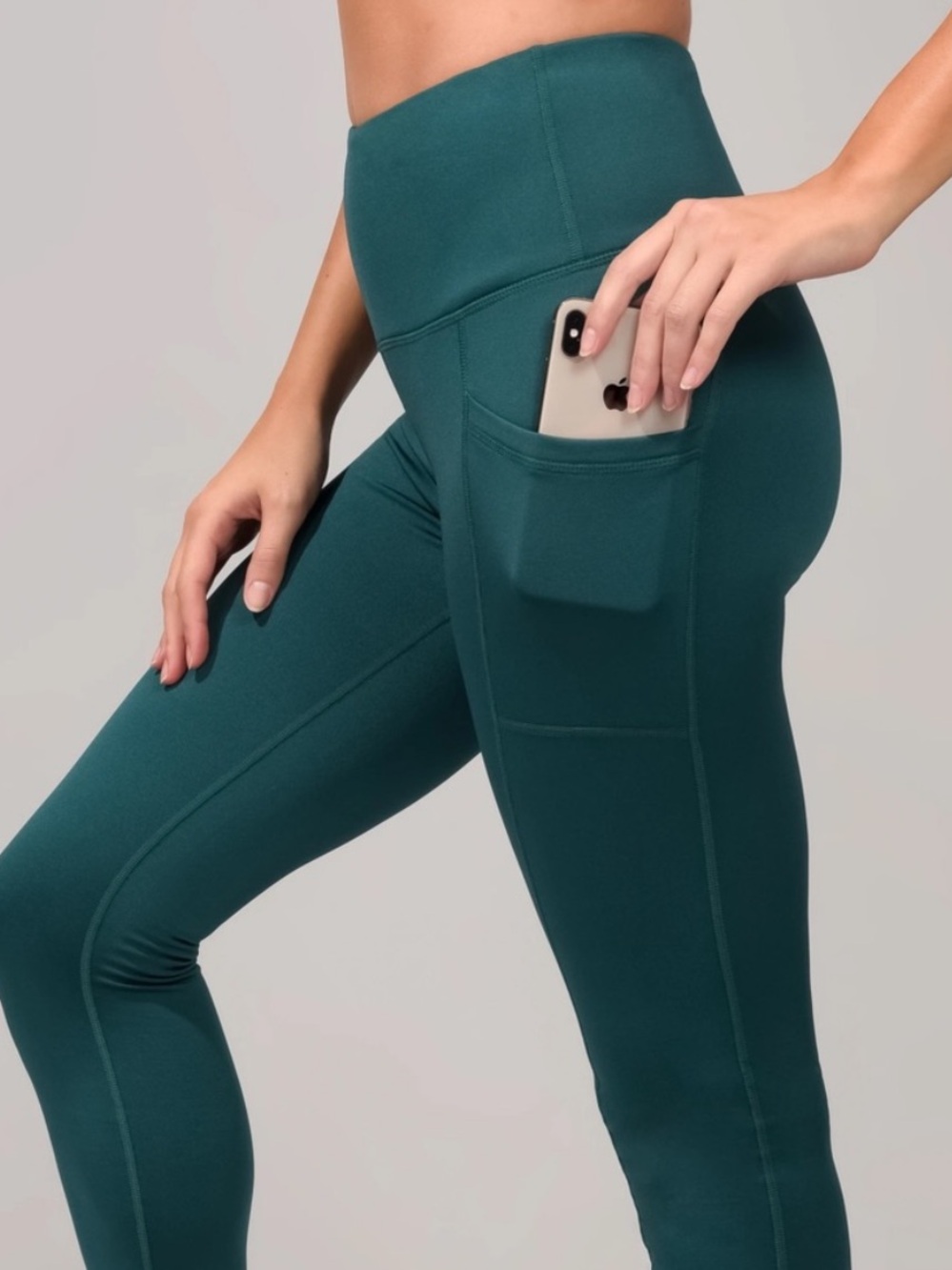90 Degrees by Reflex Cold Gear High Waist Fleece Lined Legging with Side Pockets